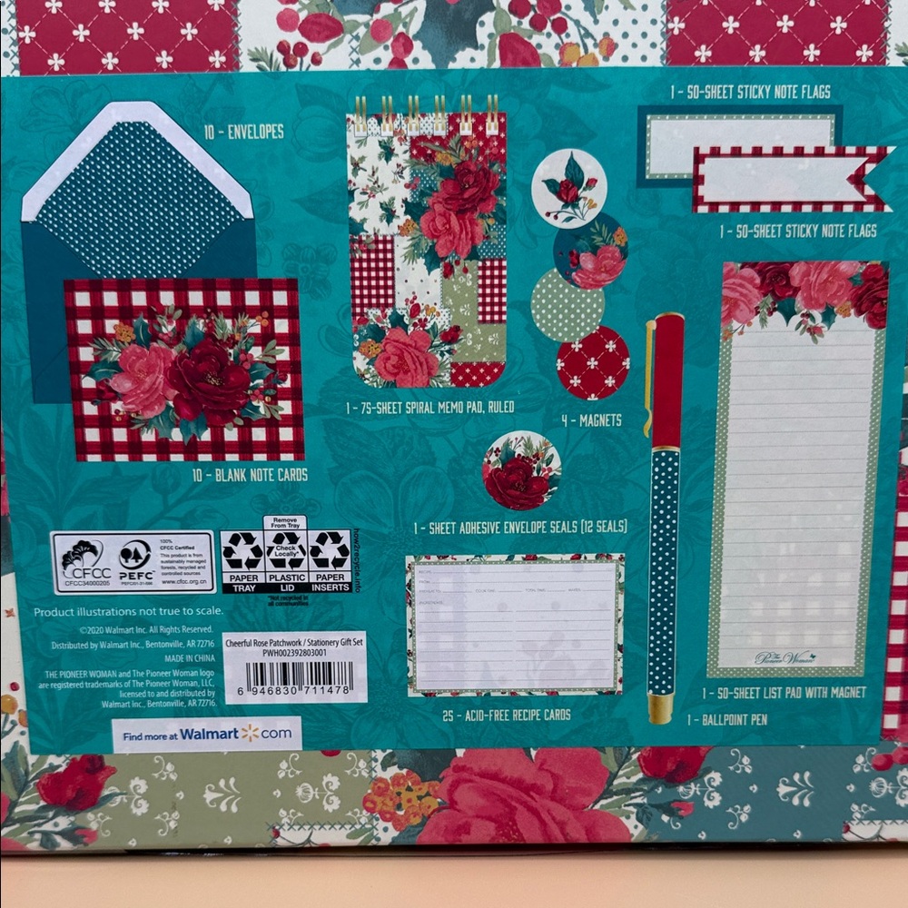The Pioneer Woman Red and Blue Floral Stationery Set - Picture 3 of 3